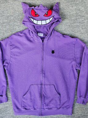 Japanese Brand × Pokemon × Streetwear Rare 3XL Gengar Zip Hoodie Pokémon Center